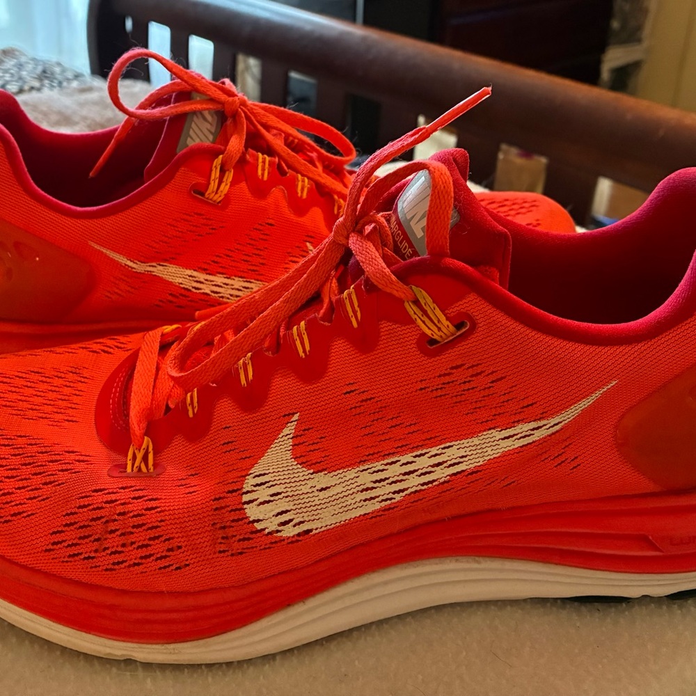 Nike Women’s Athletic Running Shoes in Bright Orange with White Swoosh